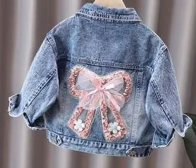 Girls Bow Denim Jacket