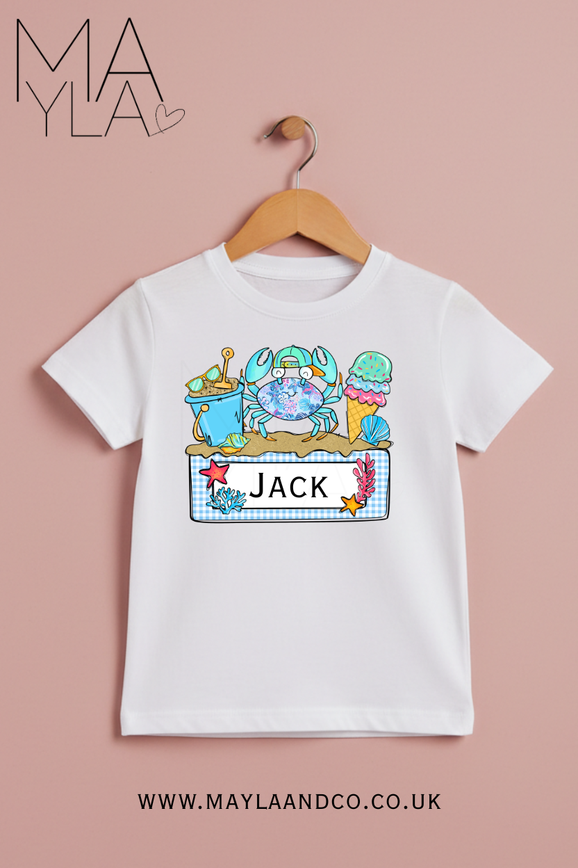 Personalised Beach Theme T-Shirt