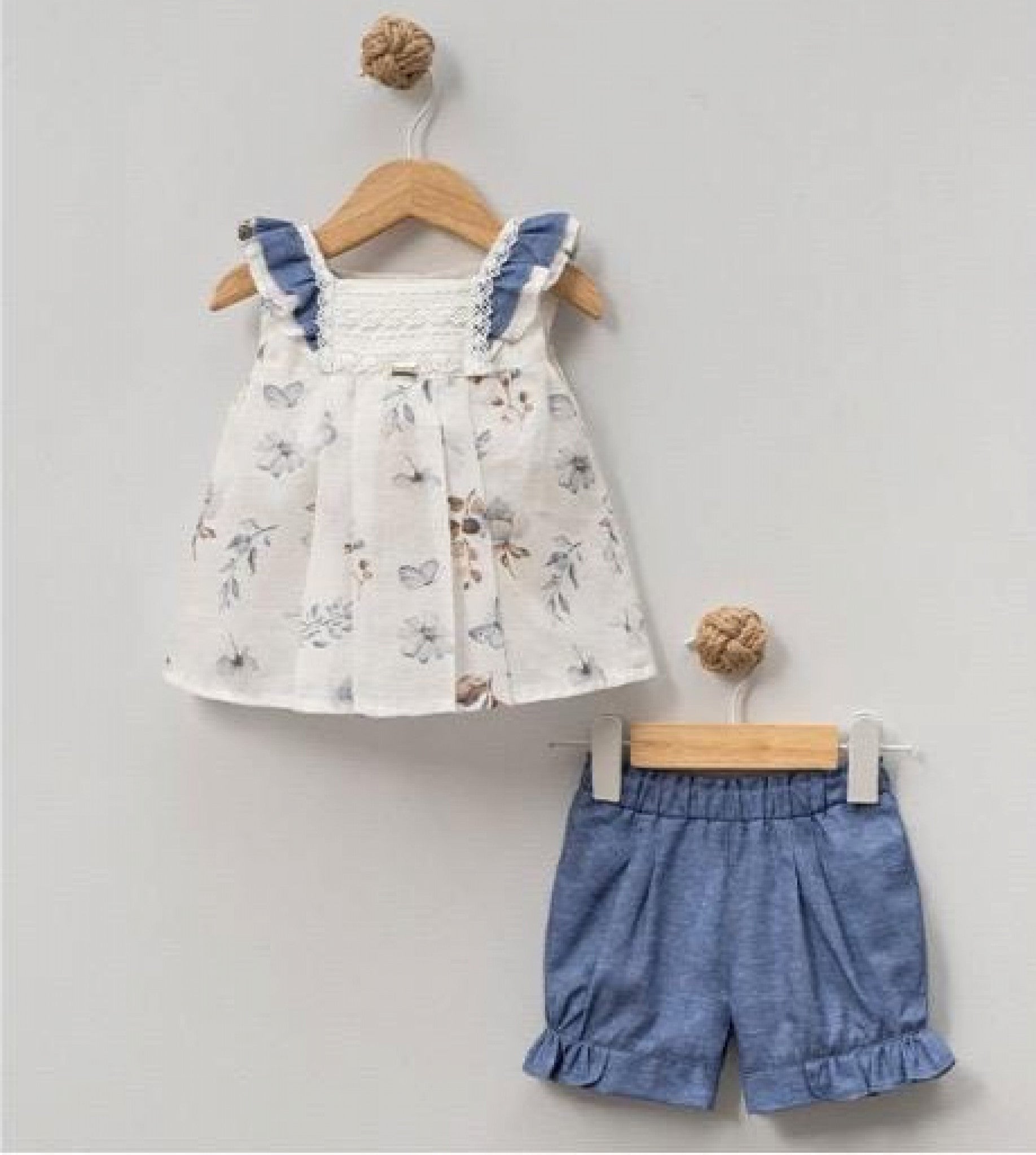 Girls Botanical Shorts Set