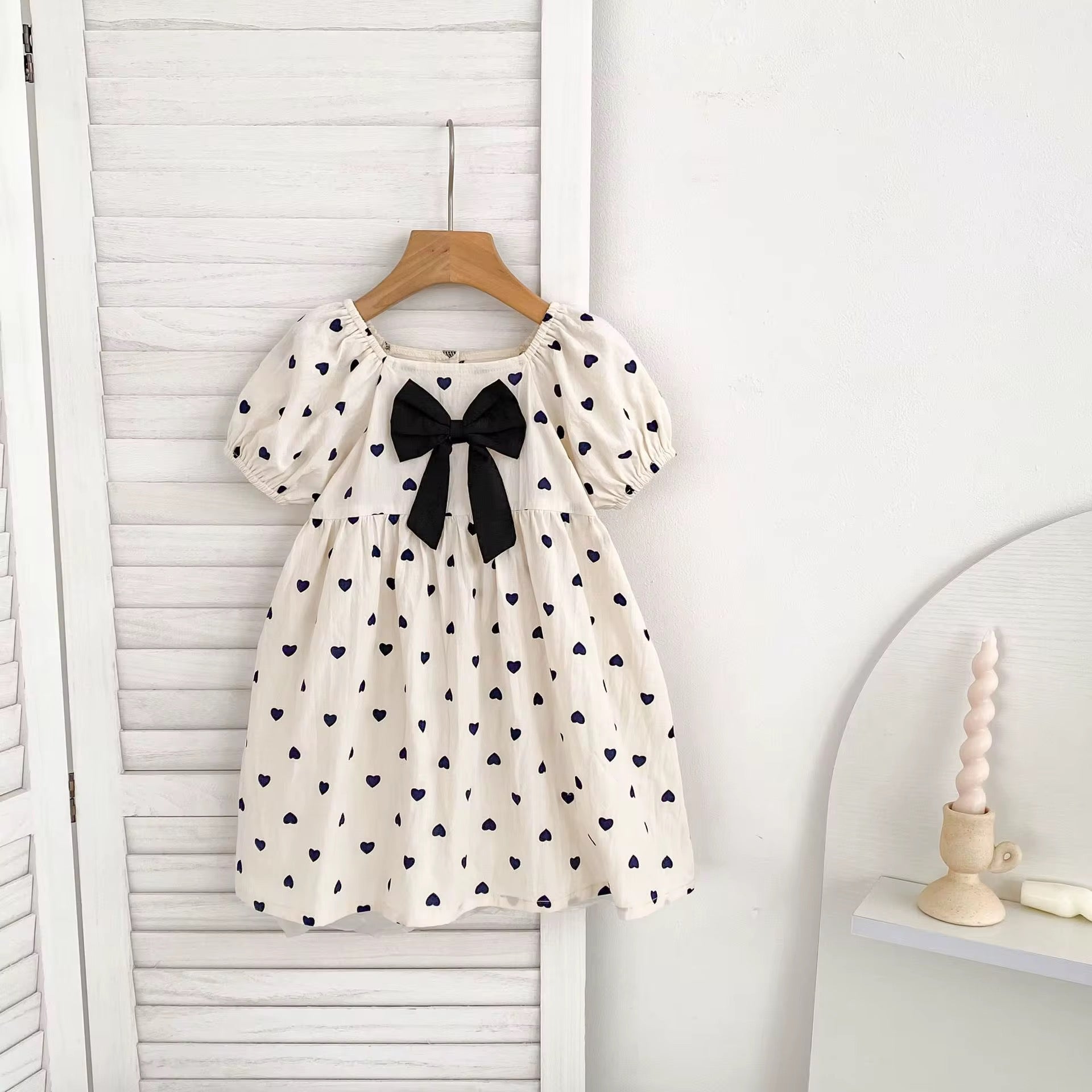Girl's Polka Dot Puff Sleeve Baby Clothes Romper Jumpsuit Girl Dress Sister Outfit