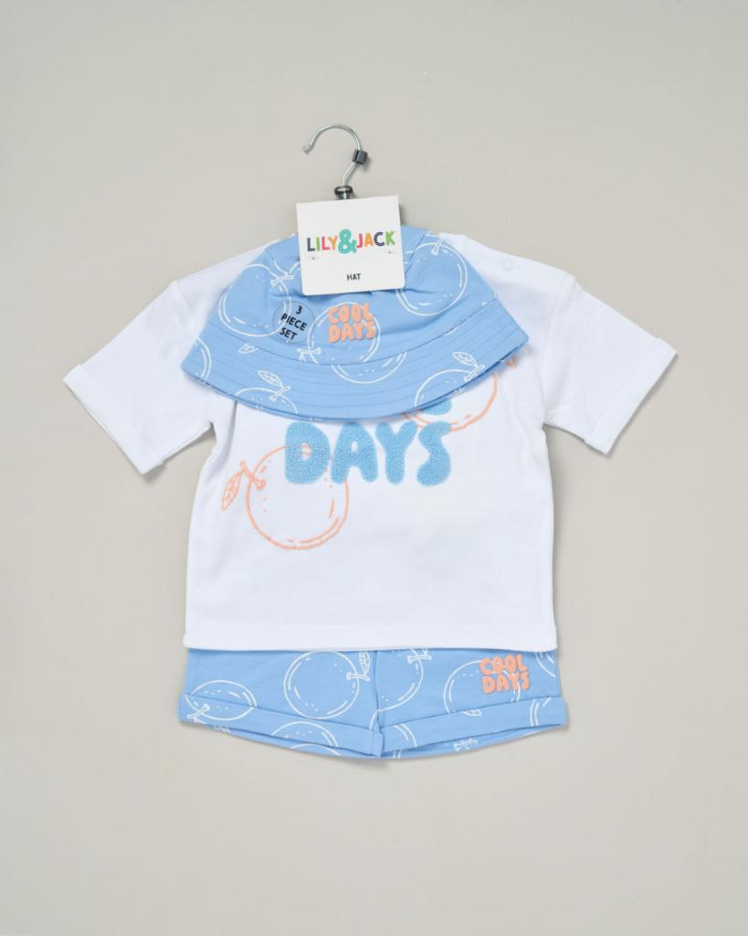 "Cool Days" Sun Hat Top & Shorts Set