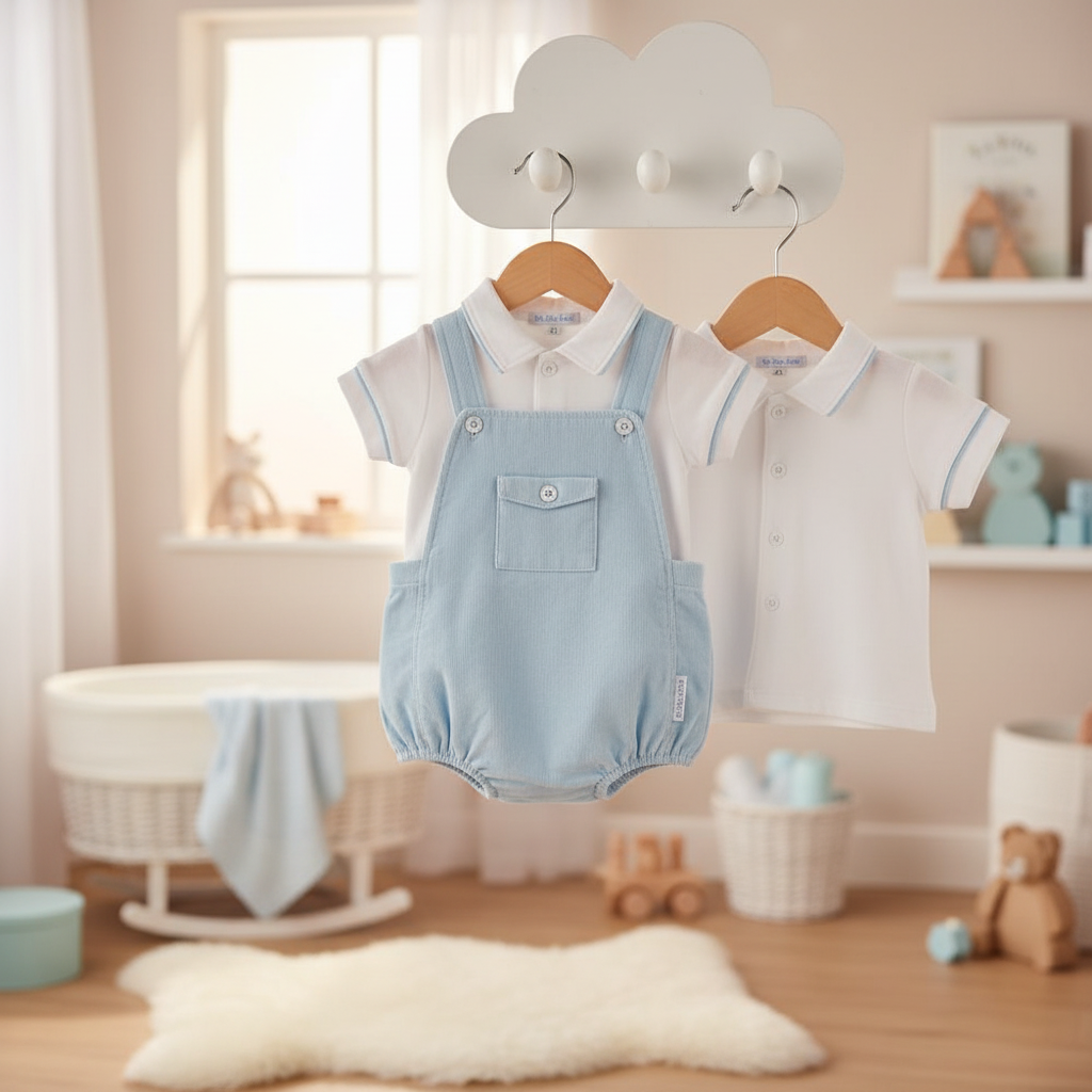 Baby Boys 2 pcs Dungaree Set with Pocket hanging