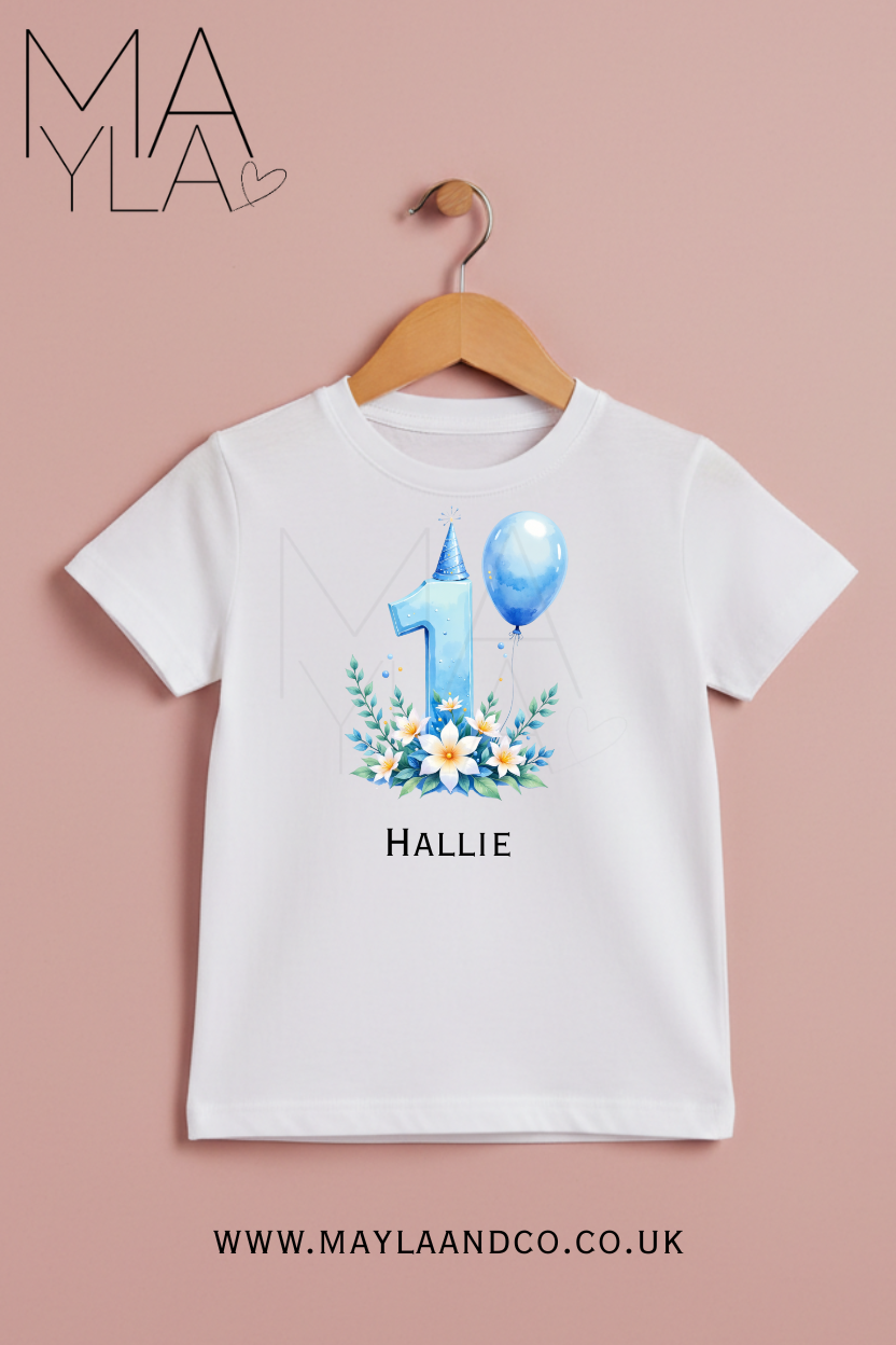 Personalised Age 1-10 Numbered Birthday T-shirt