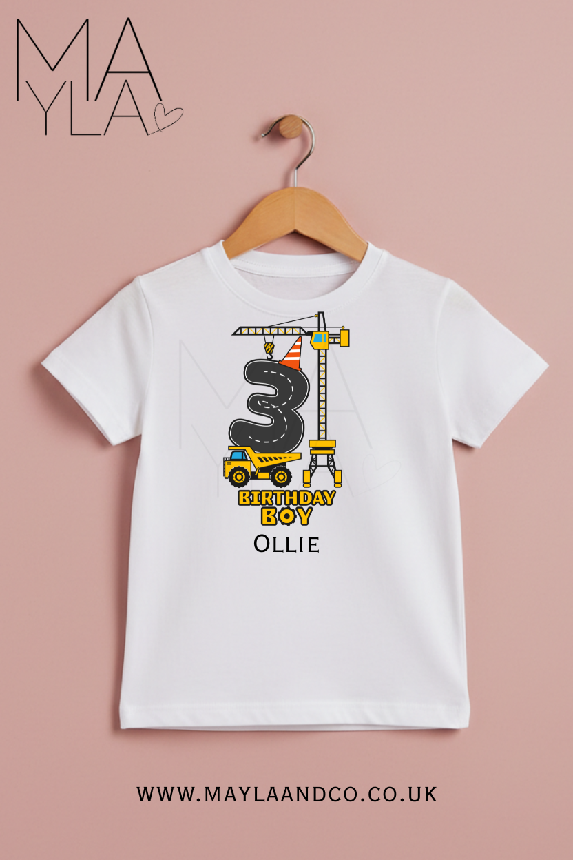 Personalised Aged 1-10 Numbered Birthday T-shirt