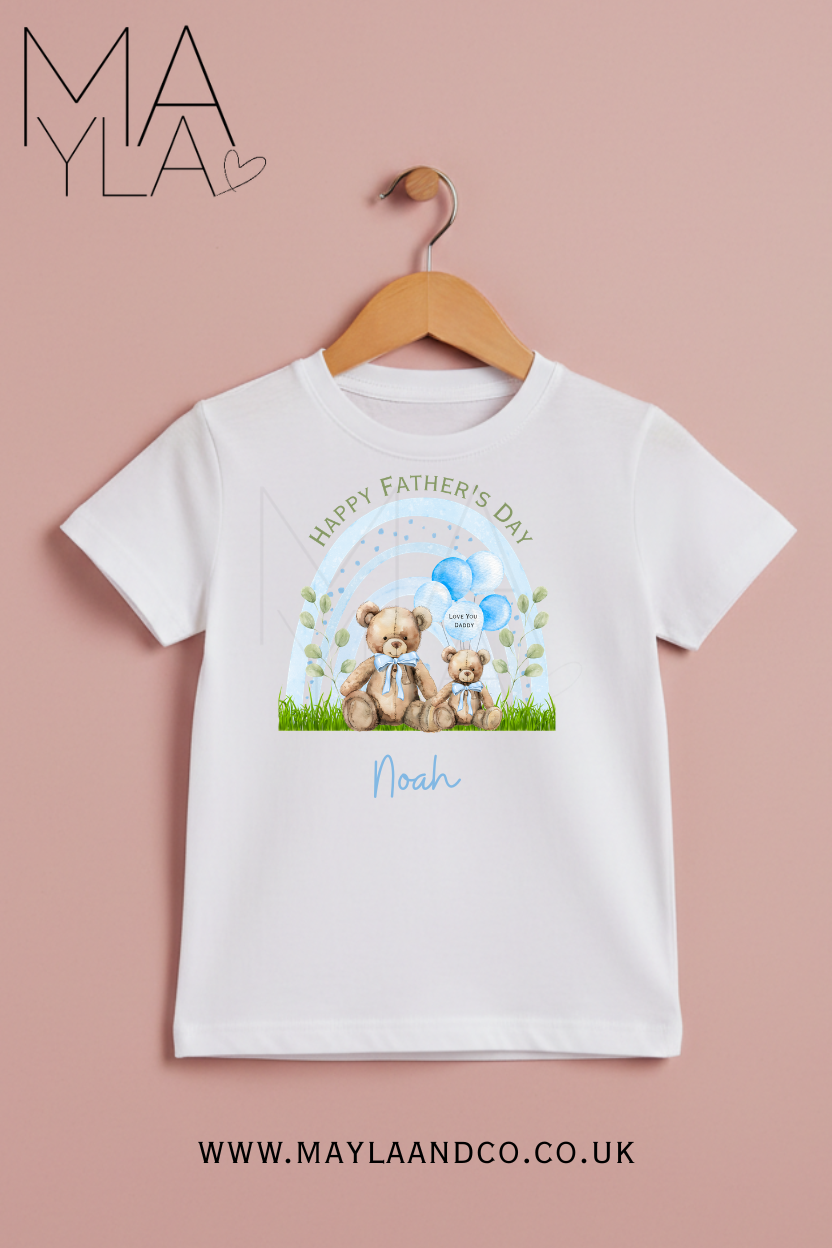 Personalised Pink or Blue Father's Day Tshirt