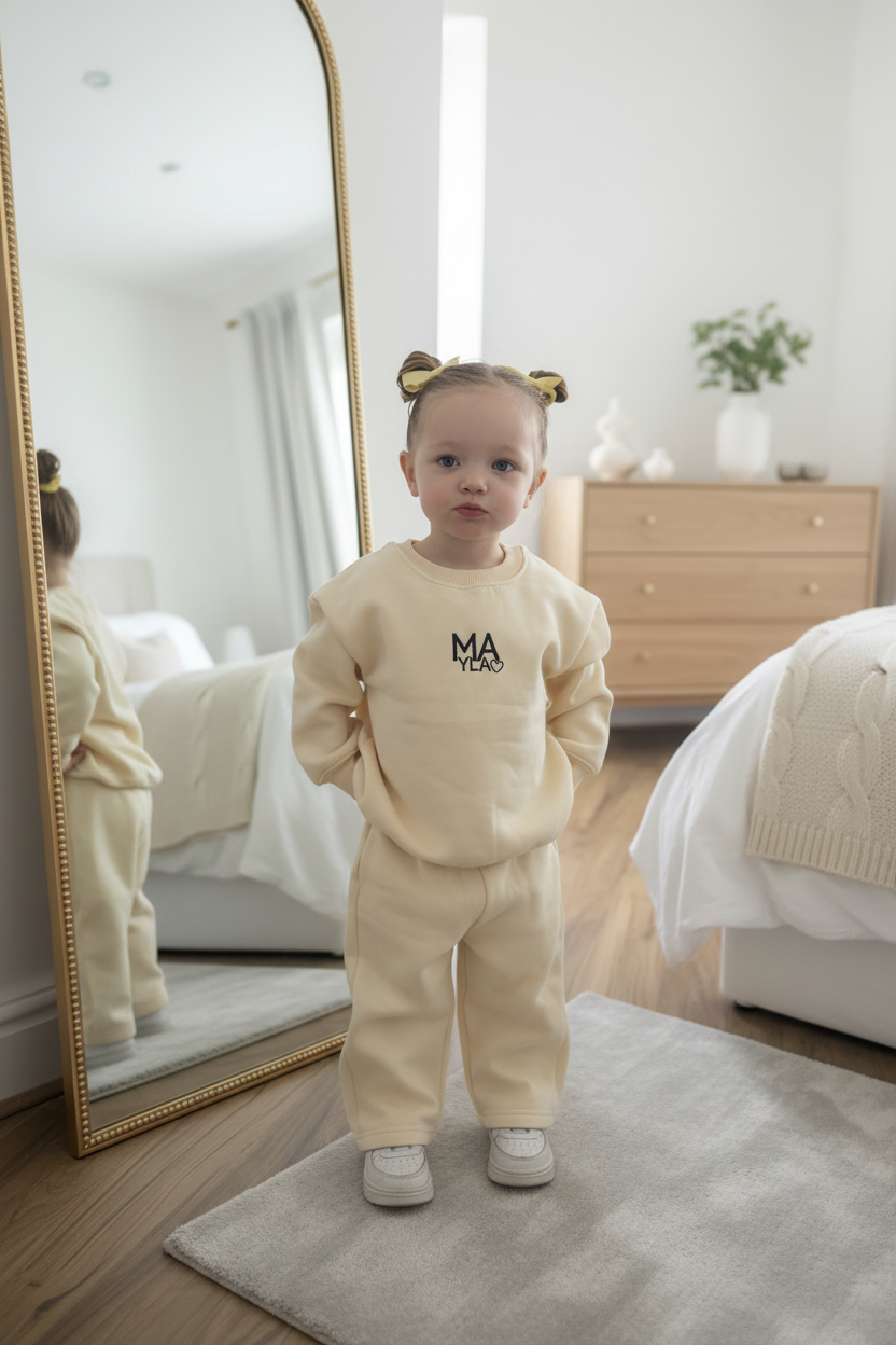 Child in bedroom with mirror