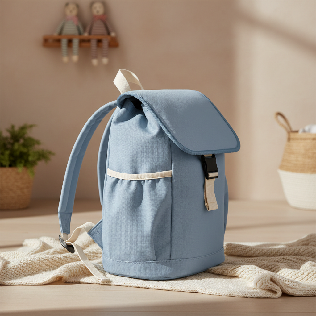 Dusty blue backpack with new background