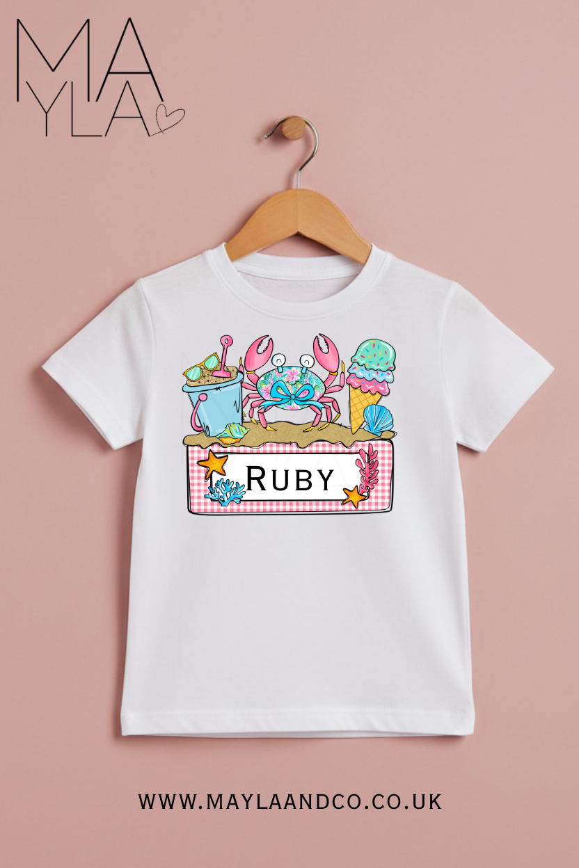 Personalised Beach Theme T-Shirt