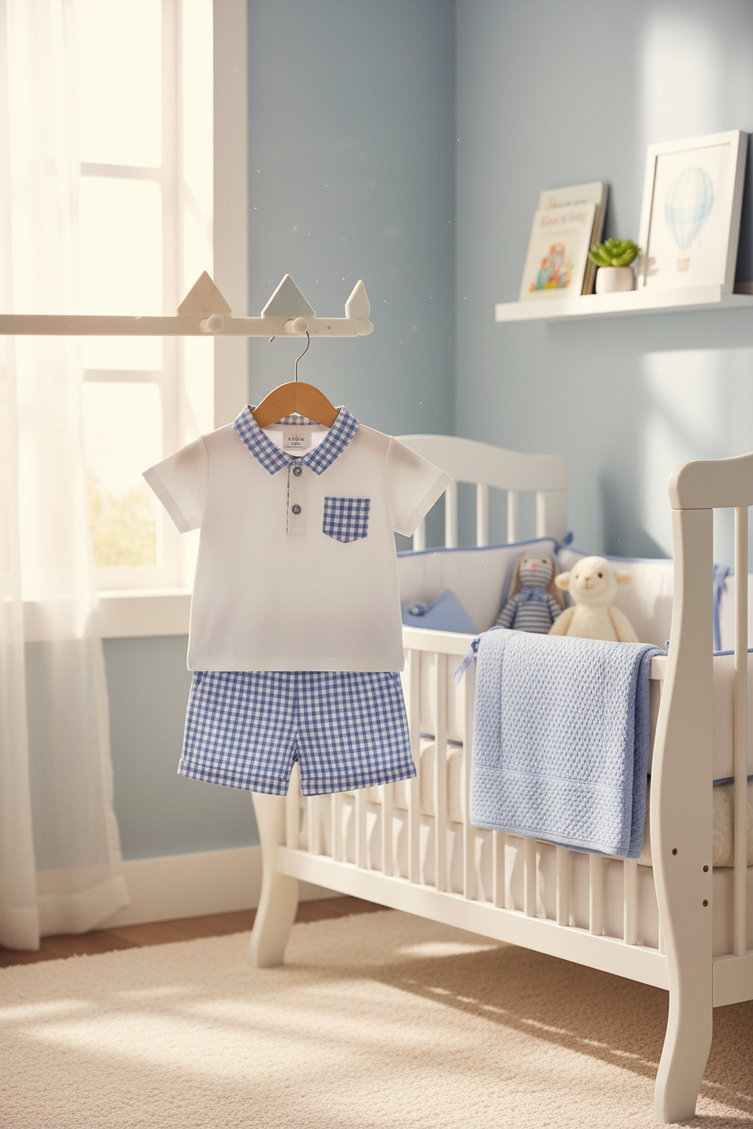 Nursery outfit on hanger