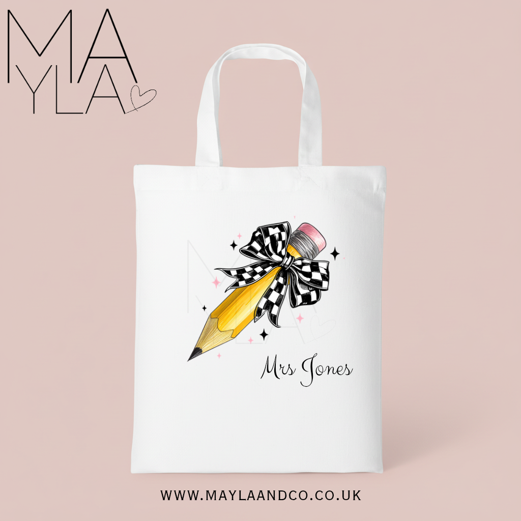 Personalised Small Teacher Cotton Bag