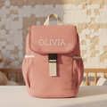 Personalized backpack with name on flap