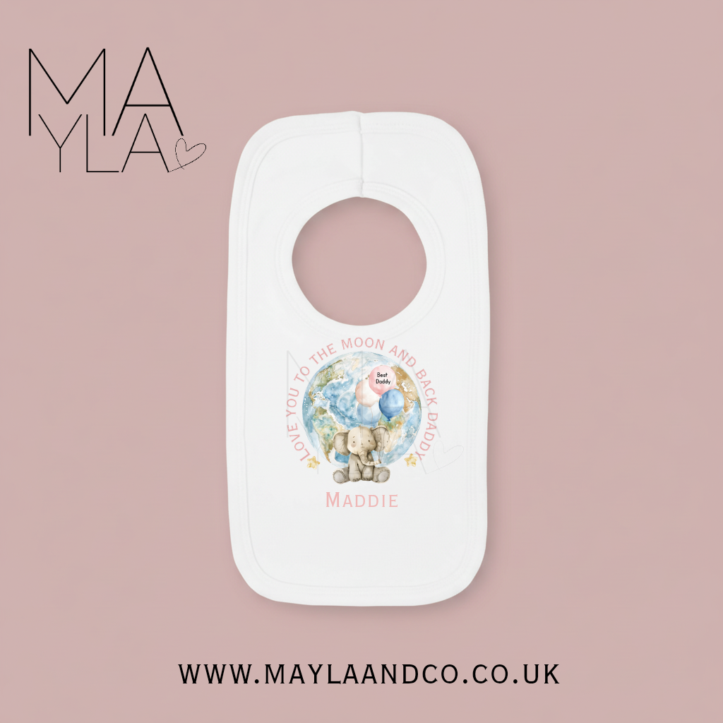 Personalised 'Love you to the moon' Baby Bib