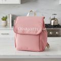 Rose Pink Backpack with Charlotte - White Printed
