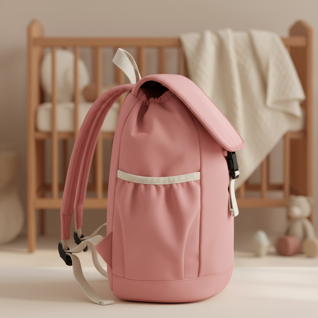 Rose pink backpack with new background