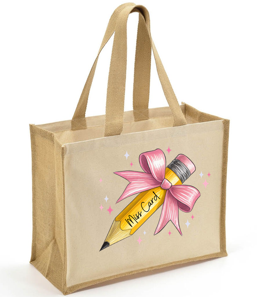 Personalised Teacher Pencil Tote Bag
